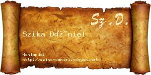 Szika Dániel névjegykártya